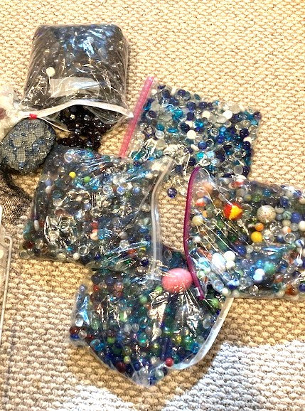 Marbles, Crushed Glass, Plastic Diamond
