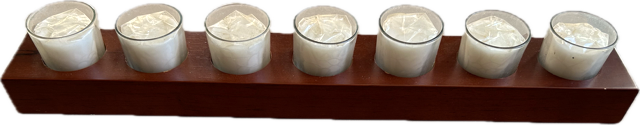 Candle Holder Wood Bar 7 Votives