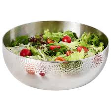 Silver Hammered Salad Bowl