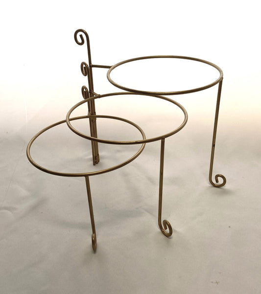 Plate Stand Gold 3 Tier with 3 Plates