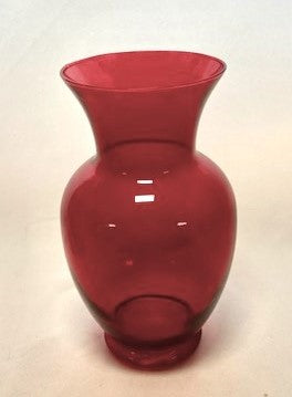 Vase Ginger Jar Red Clear Glass