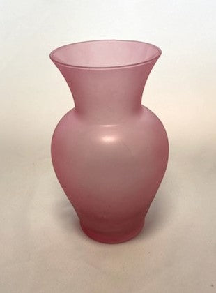 Vase Ginger Jar Pink Clear Glass