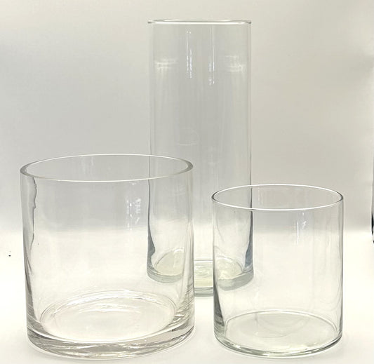 Vase Cylinder Clear Glass