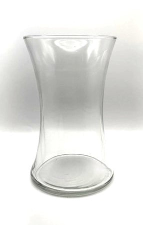 Vase Hourglass Clear Glass