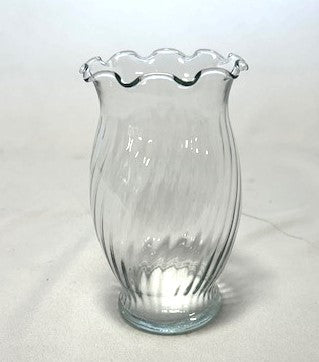 Vase Ribbed Clear Glass