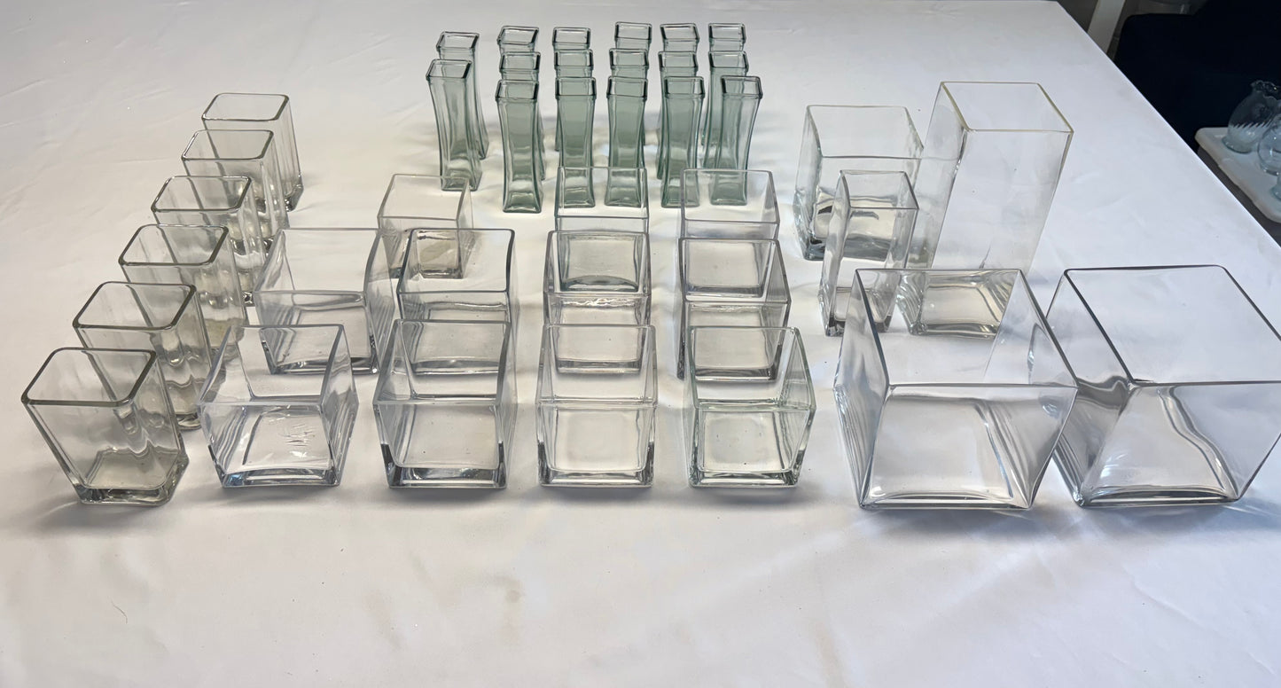 Vases Square Glass Clear