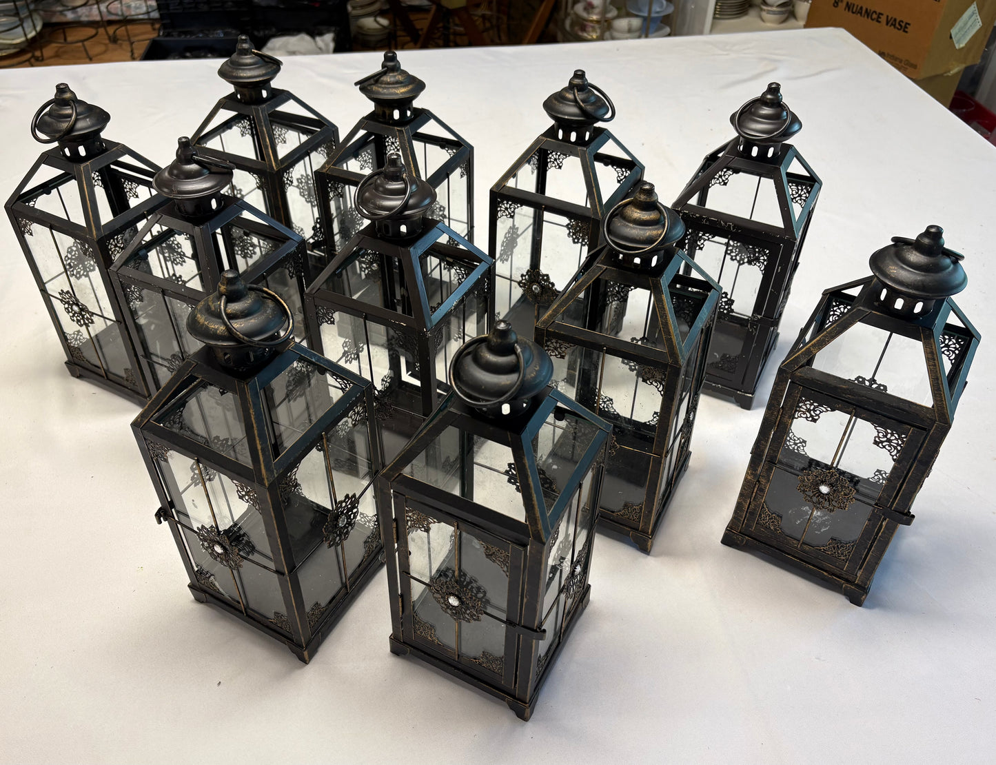 Candle Holders Lantern Metal Black