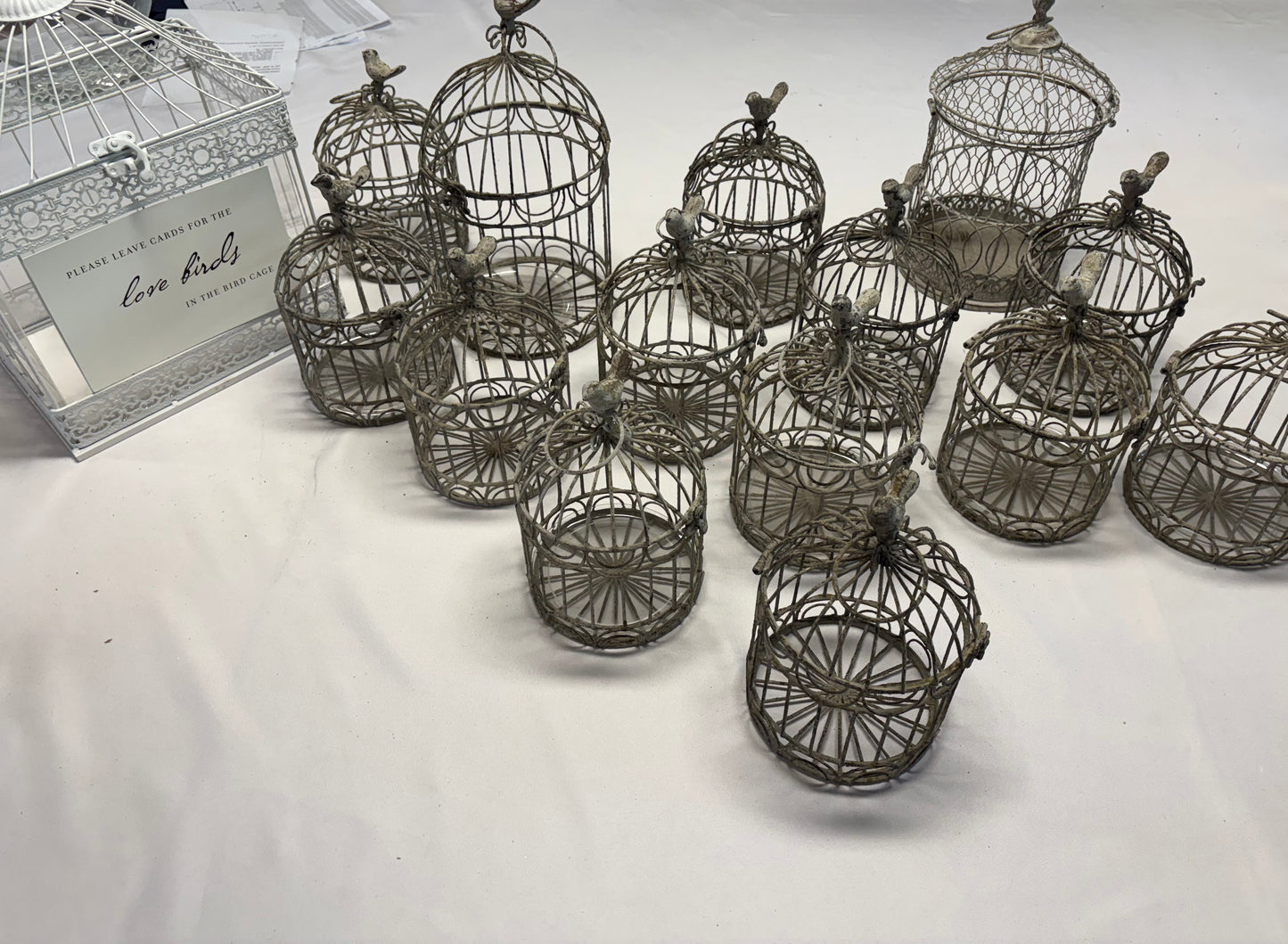 Candle Holders Bird Cage Weathered