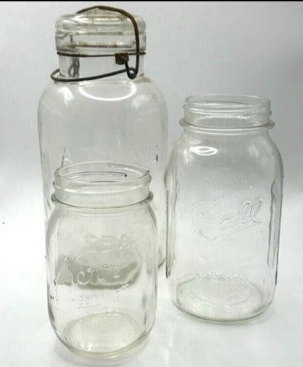 Vase Mason Jar Clear Glass