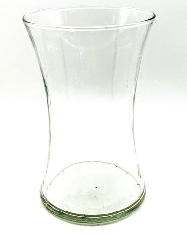 Vase Cylinder Fluted Clear Glass