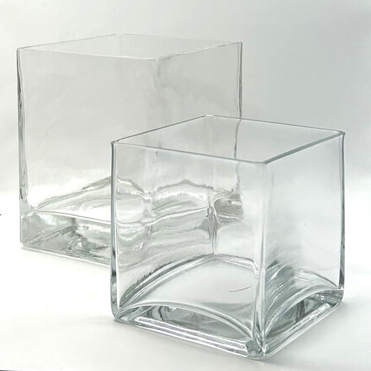 Vase Square Clear Glass